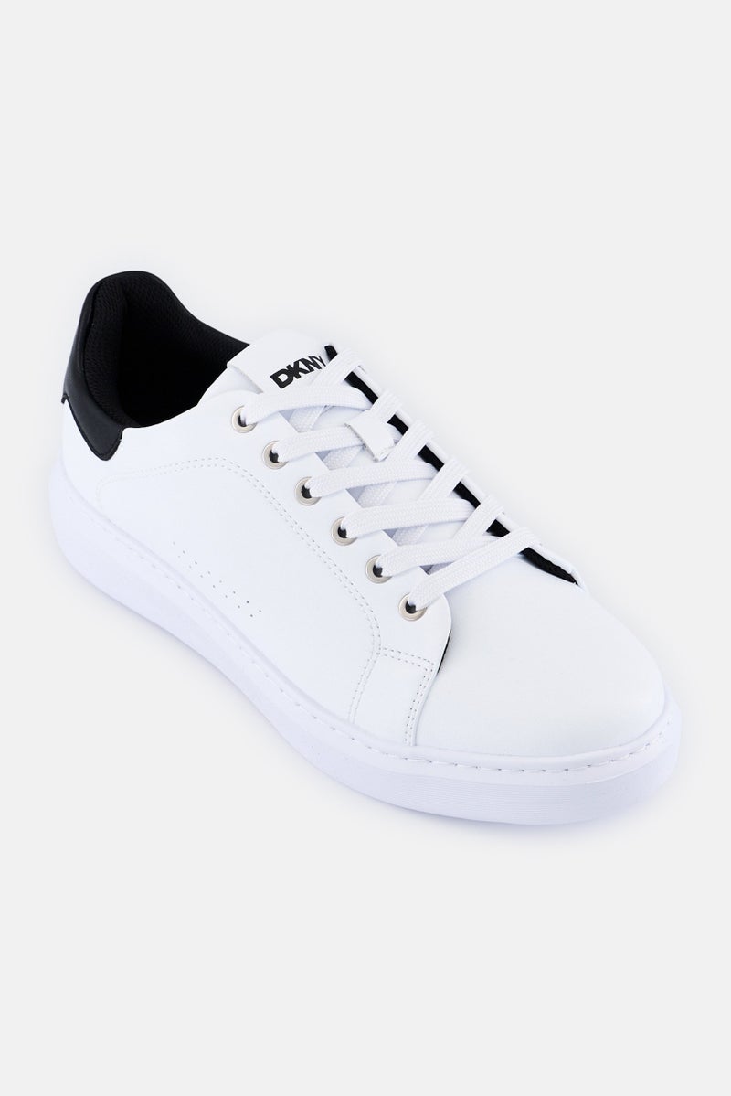 DKNY Men Leather Lace Up Casual Shoes, White - Image 1